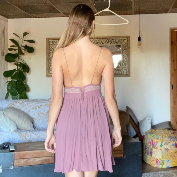 Free People Mini Dress (Mauve) - Picture 2 of 6